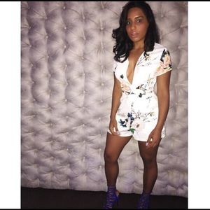 White Floral Romper